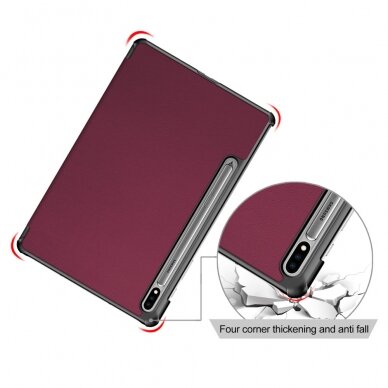 Samsung Tab S7/S8 11" bordo TRIFOLD dėklas 9