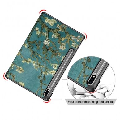 Samsung TAB S7 FE/ S7+/ S8+ TRIFOLD dėklas Tree with white flowers 9