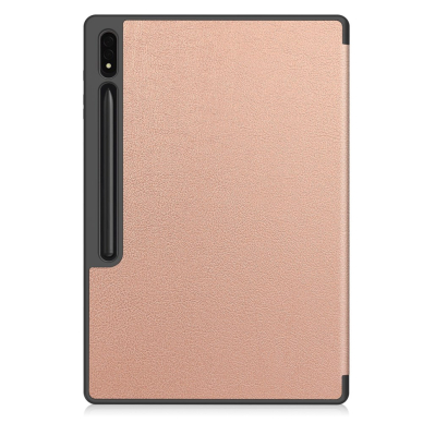 Samsung TAB S8 ULTRA / S9 ULTRA / S10 ULTRA 14.6" rose gold silikoninis S PEN TRIFOLD dėklas 1