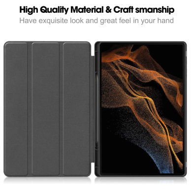 Samsung TAB S8 ULTRA / S9 ULTRA / S10 ULTRA 14.6" rose gold silikoninis S PEN TRIFOLD dėklas 3