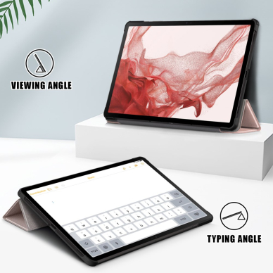 Samsung TAB S10 FE / S9 FE 10.9" / S9 11" rose gold TRIFOLD dėklas 4