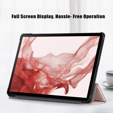 Samsung TAB S10 FE / S9 FE 10.9" / S9 11" rose gold TRIFOLD dėklas 5