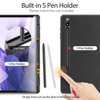 Samsung TAB S9+ / S9 FE+ / S10+ 12.4" Black DUX DUCIS DOMO TRIFOLD dėklas 5