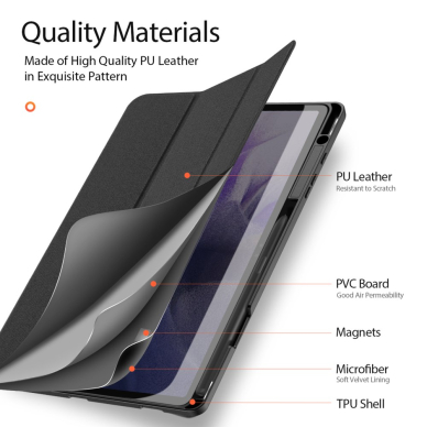 Samsung TAB S9+ / S9 FE+ / S10+ 12.4" Black DUX DUCIS DOMO TRIFOLD dėklas 9