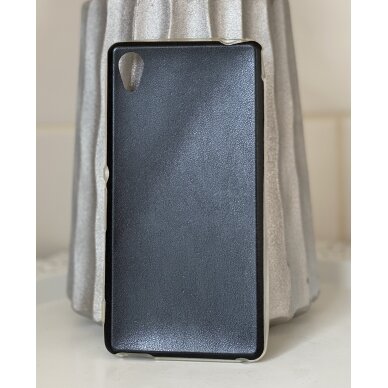 Samsung XCOVER 3 ultra slim leather juoda nugarėlė