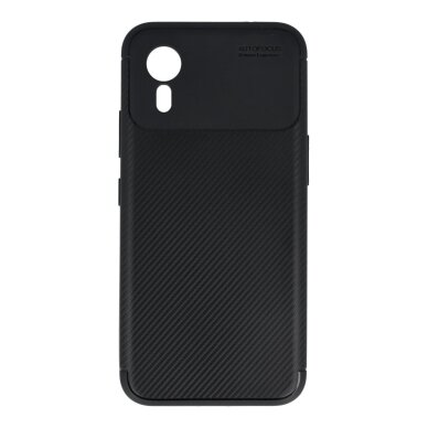 Samsung Xcover 7 juoda Carbon Fiber nugarėlė