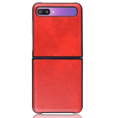Samsung Z FLIP raudona leather nugarėlė 1