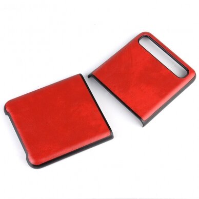 Samsung Z FLIP raudona leather nugarėlė 2