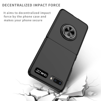 Samsung Z FLIP Tracy plastikinė juoda MAGNETIC RING nugarėlė 2