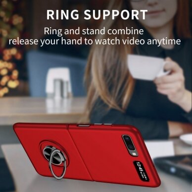 Samsung Z FLIP Tracy plastikinė raudona MAGNETIC RING nugarėlė 3
