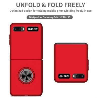 Samsung Z FLIP Tracy plastikinė raudona MAGNETIC RING nugarėlė 5
