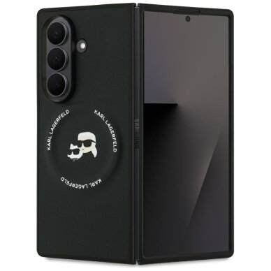 Samsung Z Fold7 5G black MagSafe PU Karl & Choupette Heads KARL LAGERFELD nugarėlė KLHMZFD7PSMLRKCK