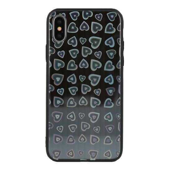 Samsung S8 juoda HEART GLASS nugarėlė 1