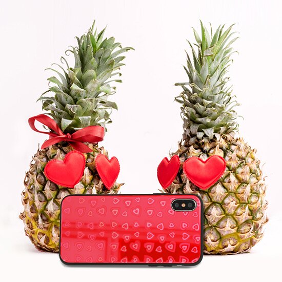 Samsung S8 juoda HEART GLASS nugarėlė 2