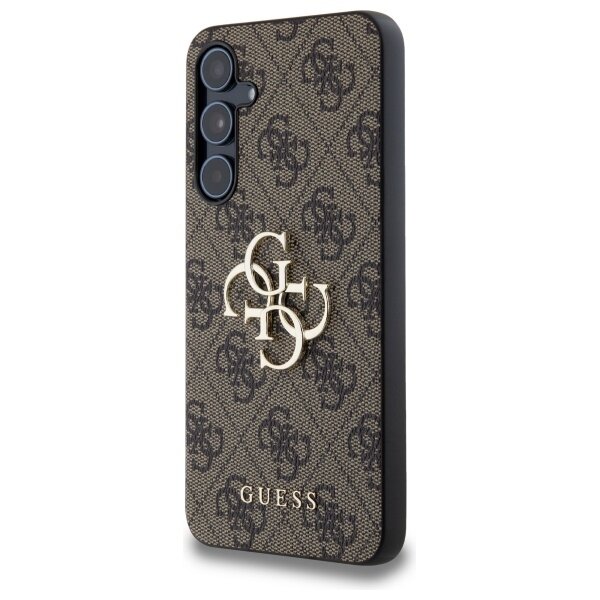 Samsung A55 5G brown PU Leather 4G Metal Logo GUESS nugarėlė 1