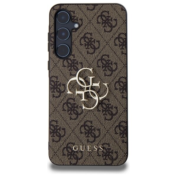 Samsung A55 5G brown PU Leather 4G Metal Logo GUESS nugarėlė 2