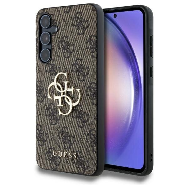 Samsung A55 5G brown PU Leather 4G Metal Logo GUESS nugarėlė