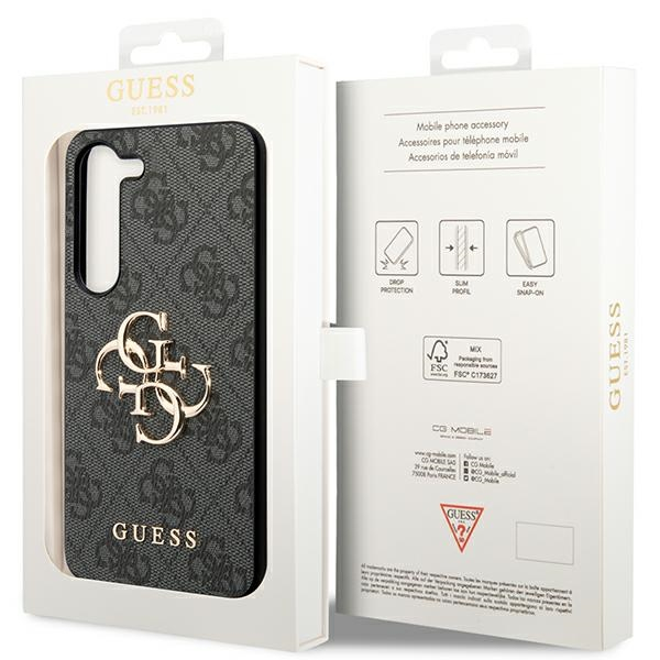 Samsung S23 FE black PU Leather 4G Metal Logo GUESS nugarėlė 7