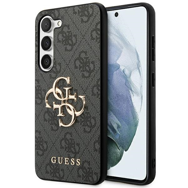 Samsung S23 FE black PU Leather 4G Metal Logo GUESS nugarėlė