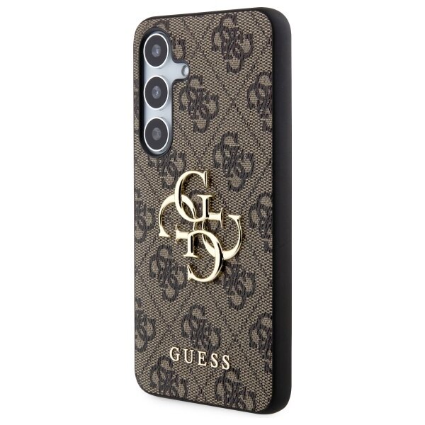Samsung S24 brown Big Metal Logo GUESS nugarėlė 1