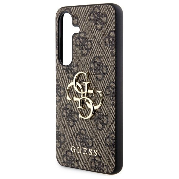 Samsung S24 brown Big Metal Logo GUESS nugarėlė 4
