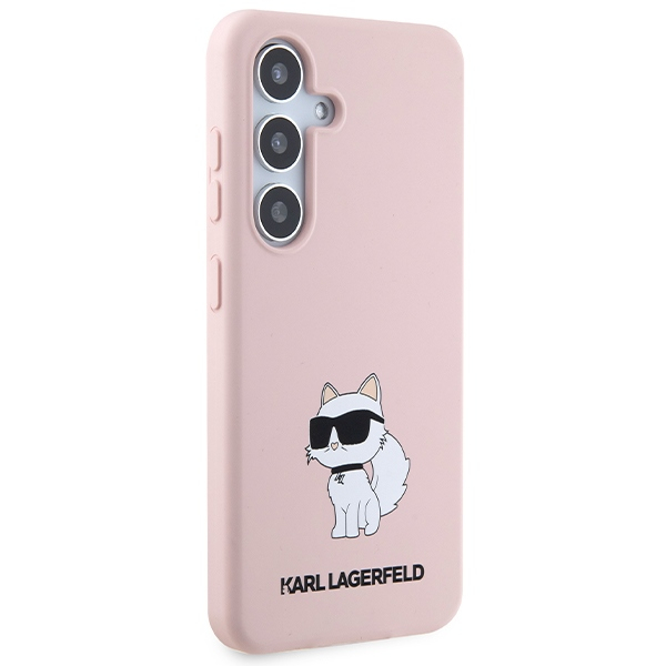 Samsung S24 pink Silicone Choupette KARL LAGERFELD nugarėlė 3