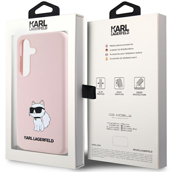 Samsung S24 pink Silicone Choupette KARL LAGERFELD nugarėlė 7