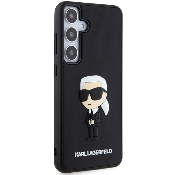 Samsung S24 PLUS 3D black Rubber Ikonik KARL LAGERFELD nugarėlė 3