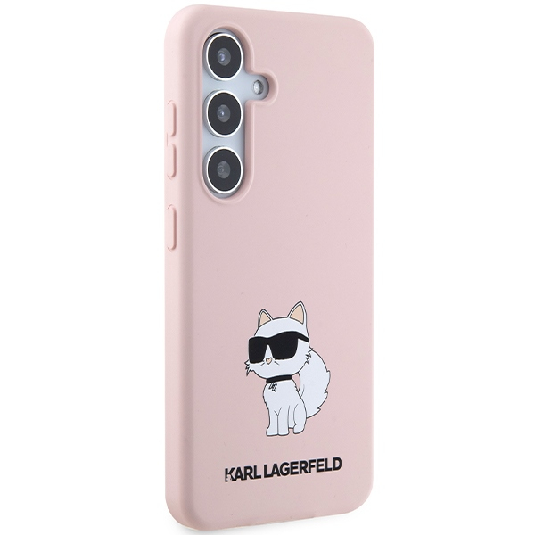 Samsung S24 PLUS pink Silicone Choupette KARL LAGERFELD nugarėlė 3