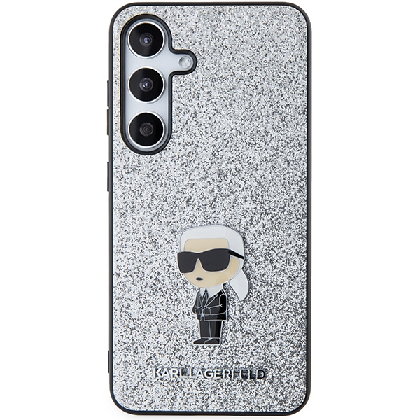 Samsung S24 PLUS silver Fixed Glitter Metal PIN KARL LAGERFELD nugarėlė 2