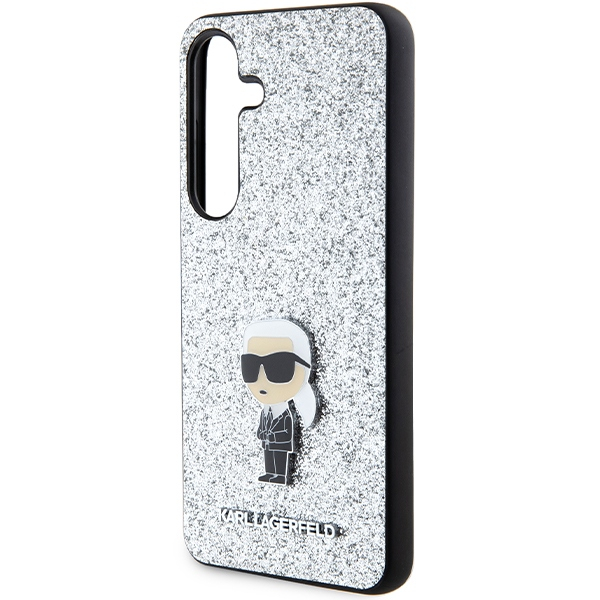 Samsung S24 PLUS silver Fixed Glitter Metal PIN KARL LAGERFELD nugarėlė 5