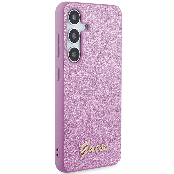 Samsung S24 purple Glitter Script GUESS nugarėlė 3