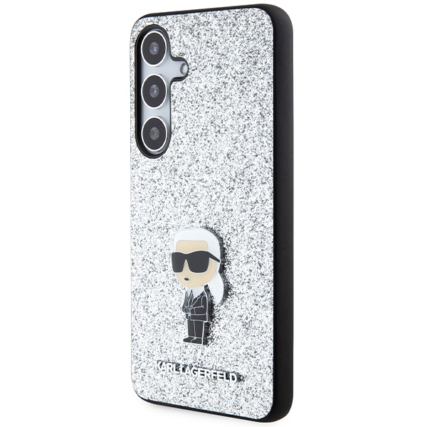 Samsung S24 silver Ikonik Fixed Glitter Metal PIN KARL LAGERFELD nugarėlė 1
