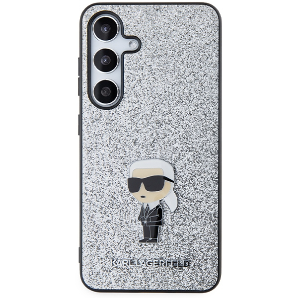 Samsung S24 silver Ikonik Fixed Glitter Metal PIN KARL LAGERFELD nugarėlė 2