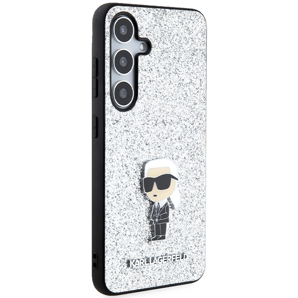 Samsung S24 silver Ikonik Fixed Glitter Metal PIN KARL LAGERFELD nugarėlė 3