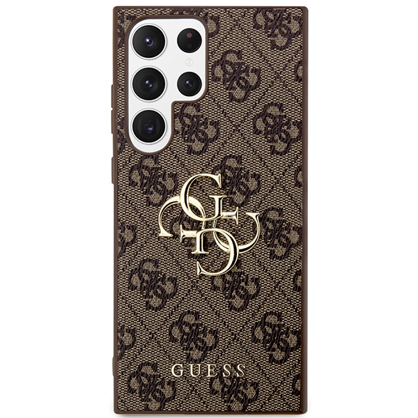 Samsung S24 ULTRA brown Big Metal Logo GUESS nugarėlė 2
