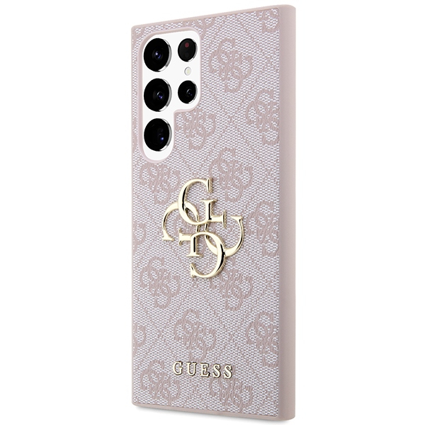 Samsung S24 ULTRA pink Big Metal Logo GUESS nugarėlė 1
