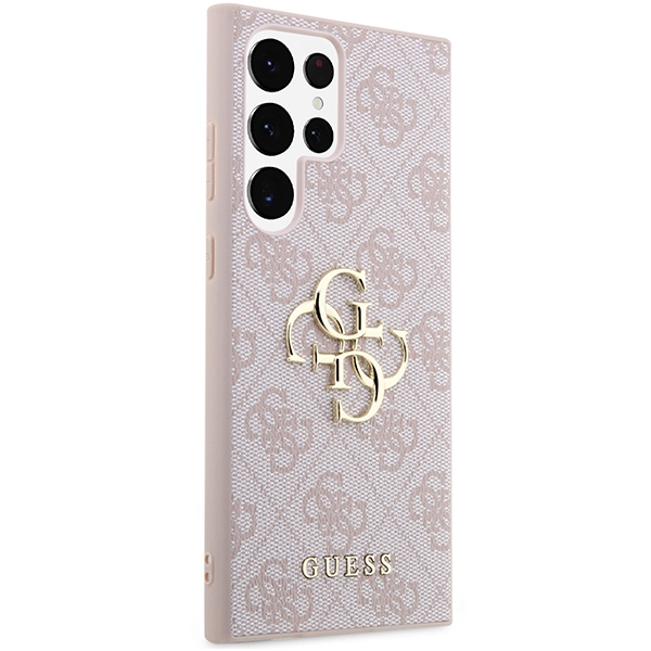 Samsung S24 ULTRA pink Big Metal Logo GUESS nugarėlė 3