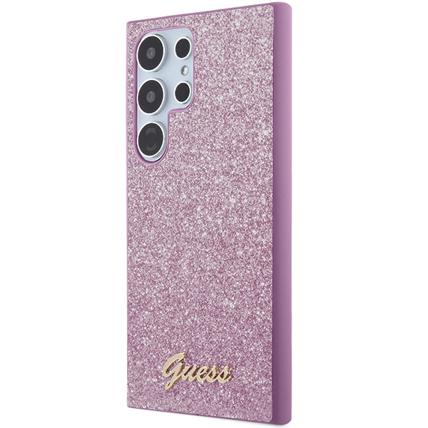 Samsung S24 ULTRA purple Glitter Script GUESS nugarėlė 1
