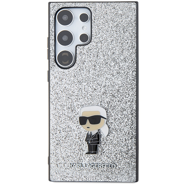 Samsung S24 Ultra silver Ikonik Fixed Glitter Metal PIN KARL LAGERFELD nugarėlė 2