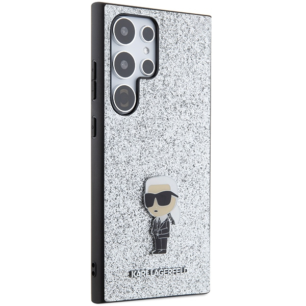 Samsung S24 Ultra silver Ikonik Fixed Glitter Metal PIN KARL LAGERFELD nugarėlė 3