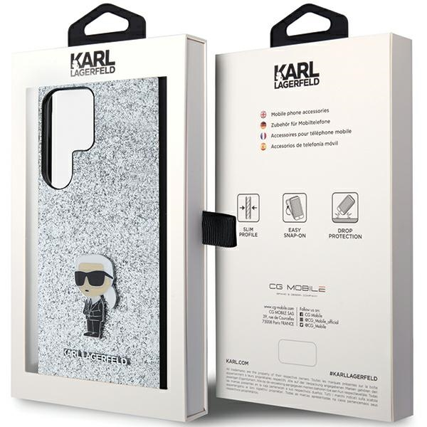 Samsung S24 Ultra silver Ikonik Fixed Glitter Metal PIN KARL LAGERFELD nugarėlė 7