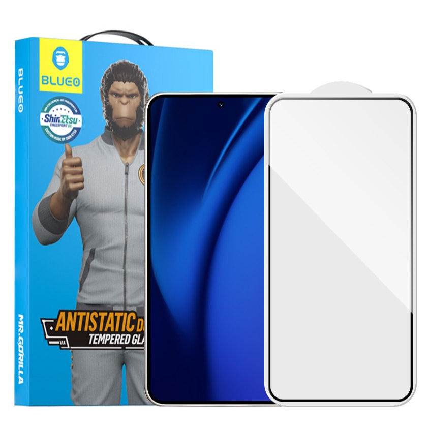 Samsung A16 / A16 5G / A17 5G / A26 5G black pilnas Mr. Monkey 5D stiklas