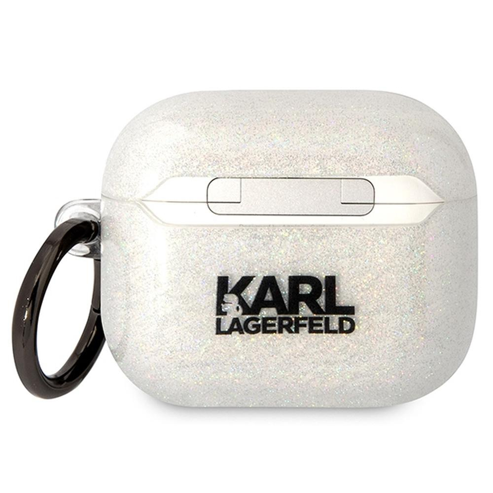 Silikoninis KARL LAGERFELD glitter Karl&Choupette AirPods 3 dėklas 1