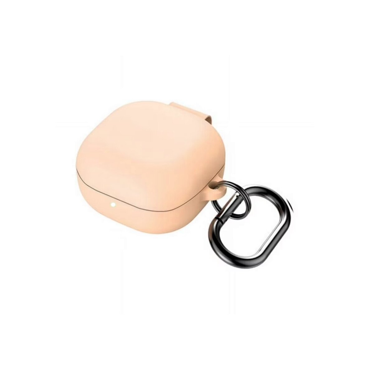 Silikoninis dėklas Samsung Galaxy Buds Live / Pro / Pro 2 kreminė su karabinu