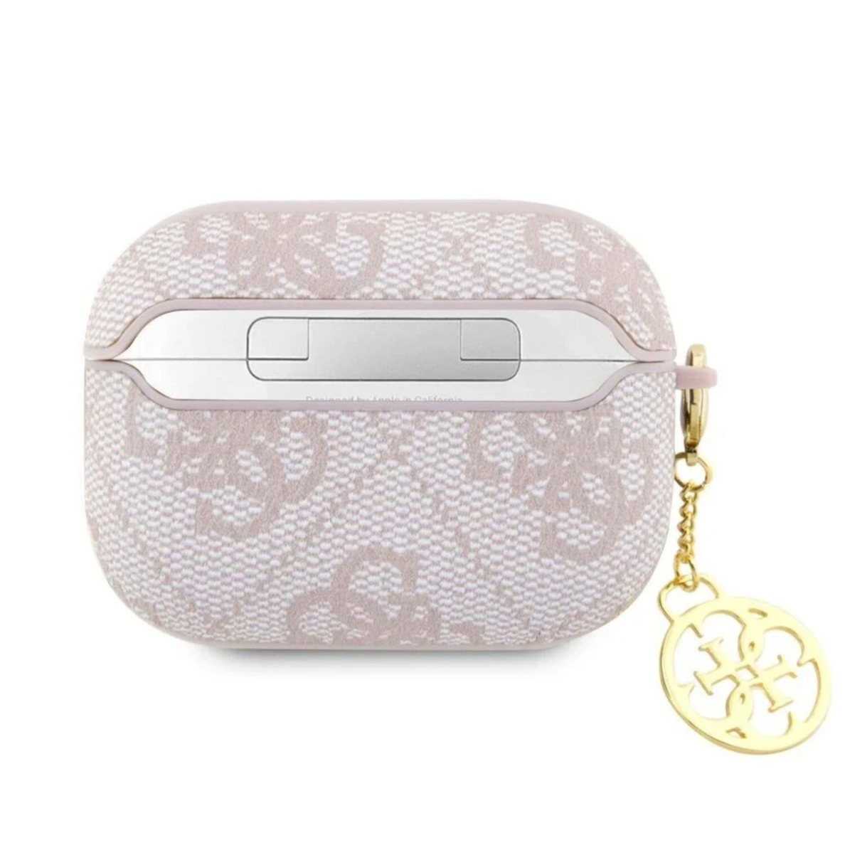 Silikoninis GUESS GUAP2G4GSMP pink Airpods Pro 2nd Gen dėklas 1