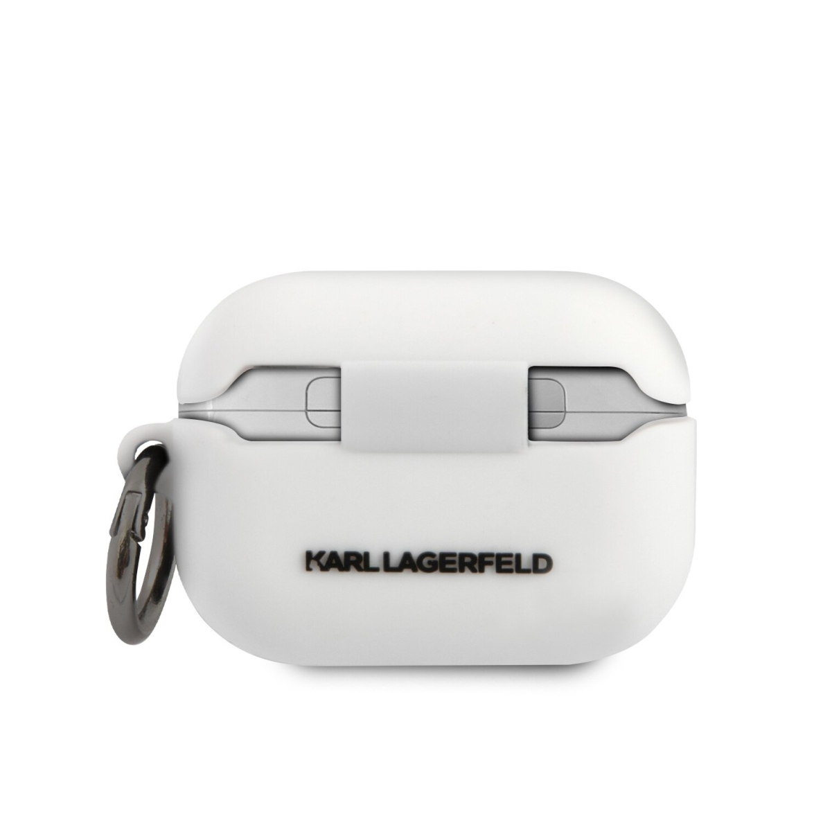 Silikoninis KARL LAGERFELD baltas KLACAPSILGLWH AirPods PRO dėklas 1