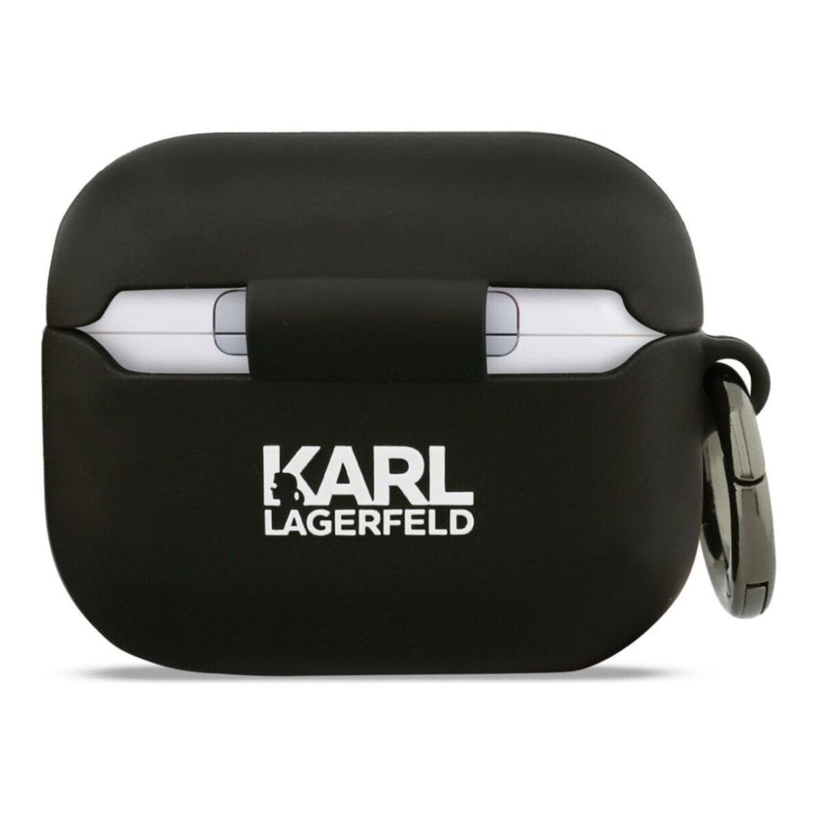 Silikoninis KARL LAGERFELD black Airpods PRO 3 Silicone Karl & Choupette Head 3D dėklas 1
