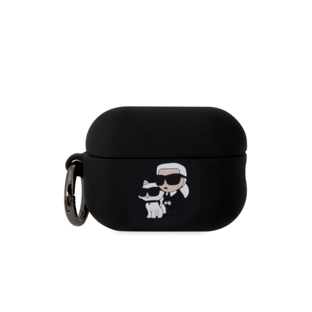 Silikoninis KARL LAGERFELD black Airpods PRO 3 Silicone Karl & Choupette Head 3D dėklas