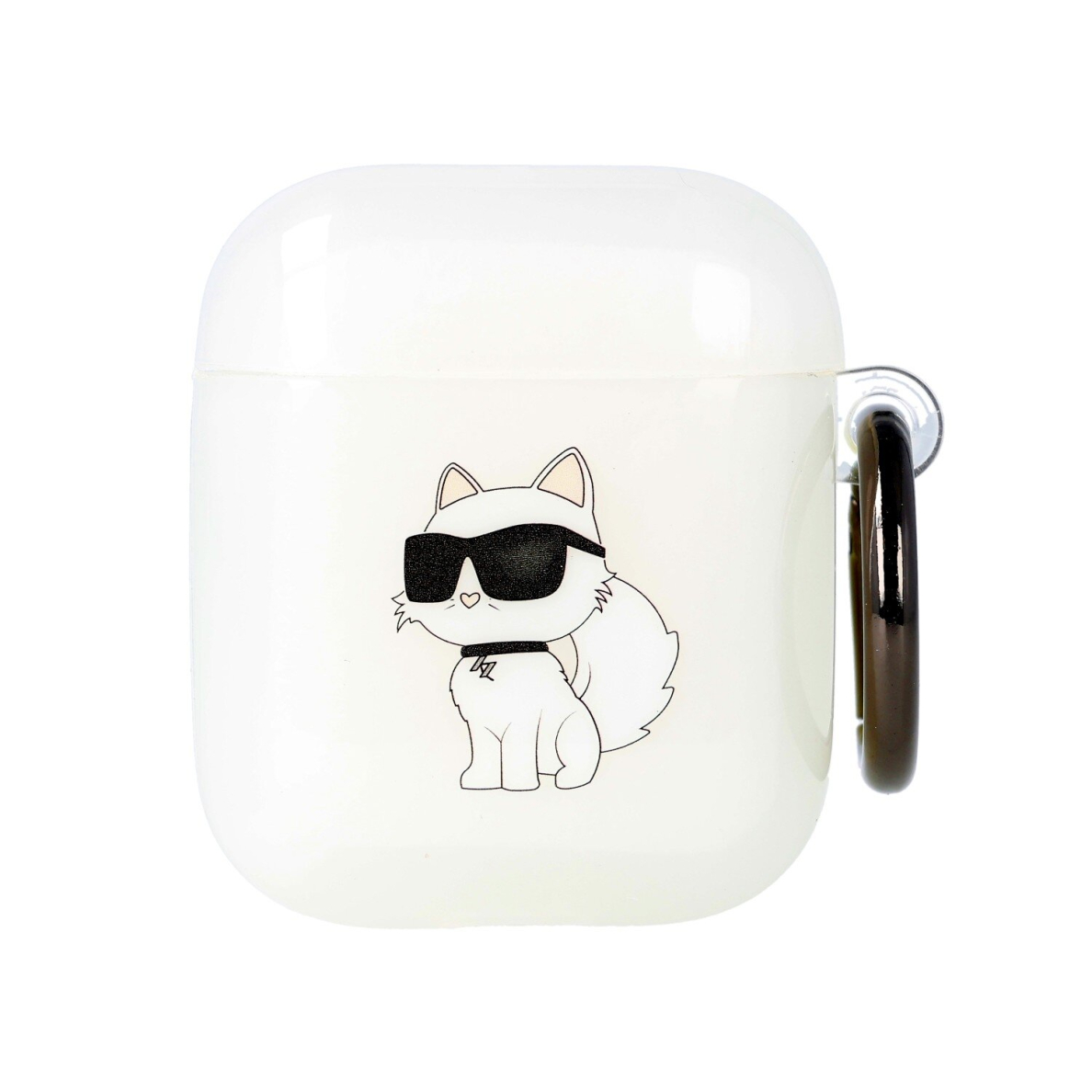 Silikoninis KARL LAGERFELD clear NFT Choupette AirPods/AirPods 2 dėklas